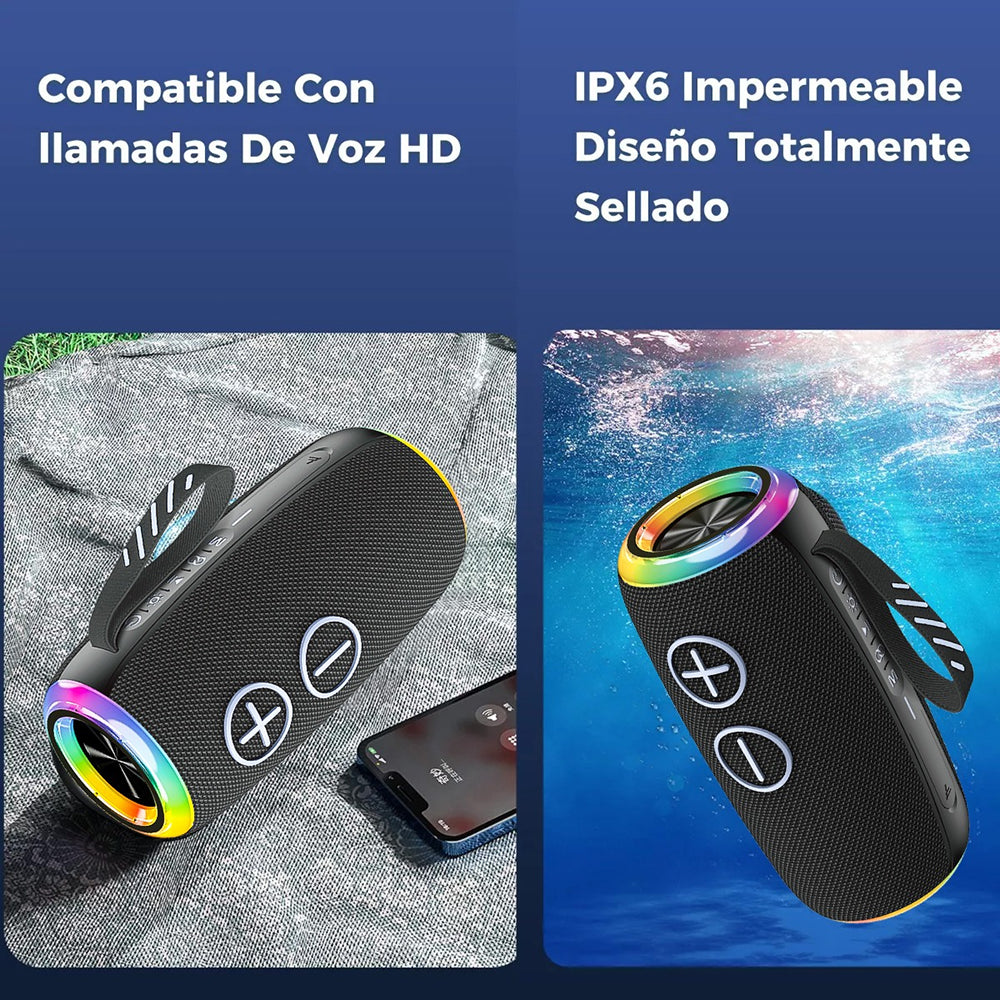 Bocina Moreka+ A20 20W 3600mAh Bluetooth, TF Card, Radio FM, USB Contra Agua IPX6 - Imagen 8