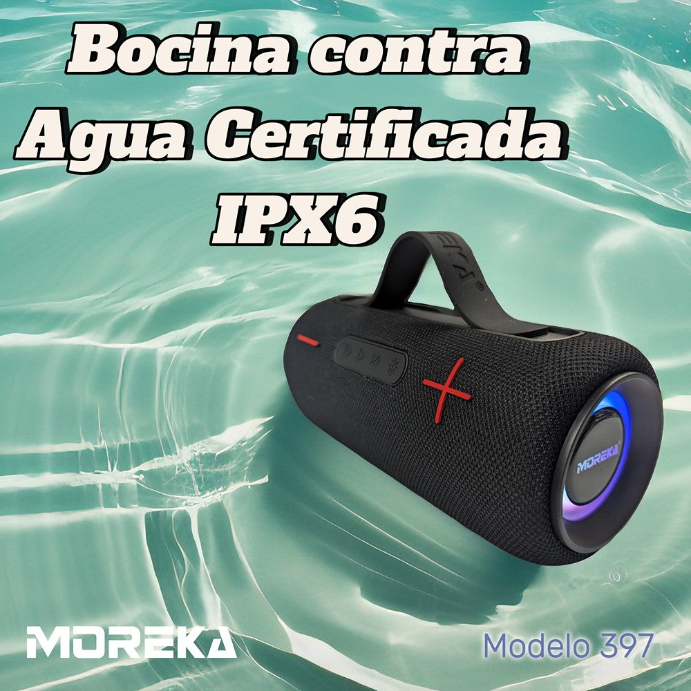 Bocina Moreka 397 16W, Bluetooth, TF Card, Radio FM, USB Contra Agua IPX6 - Imagen 3