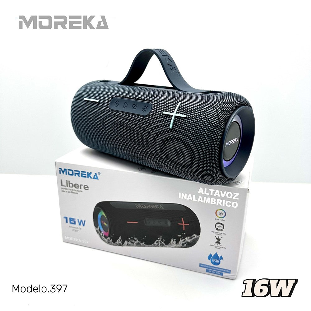 Bocina Moreka 397 16W, Bluetooth, TF Card, Radio FM, USB Contra Agua IPX6 - Imagen 9