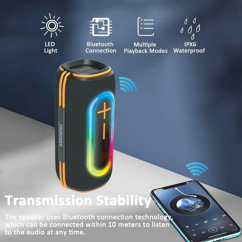 Bocina Moreka 411 20W, Bluetooth, TF Card, Radio FM, USB Contra Agua IPX6 - Imagen 5