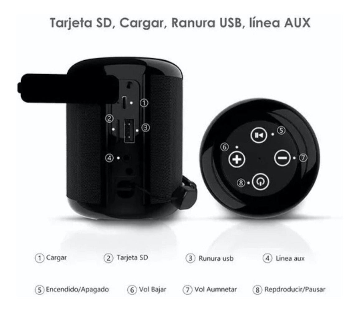 Bocina Bluetooth Moreka 519 TF Card Radio FM Resistente al agua - Imagen 6