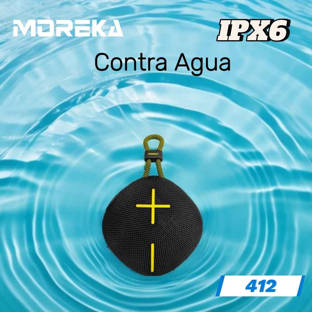 Bocina Moreka 412 8W, Bluetooth, TF Card, Radio FM, USB Contra Agua IPX6 - Imagen 4