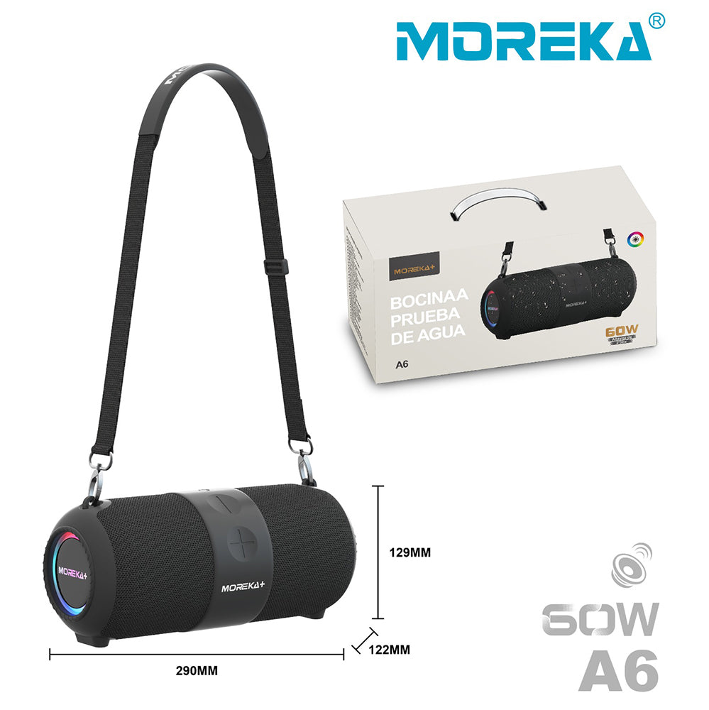 Bocina Moreka+ A6 60W, Bluetooth, TF Card, Radio FM, USB Contra Agua IPX6 - Imagen 13