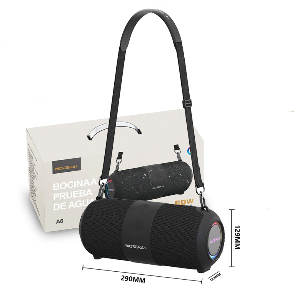 Bocina Moreka+ A6 60W, Bluetooth, TF Card, Radio FM, USB Contra Agua IPX6 - Imagen 6