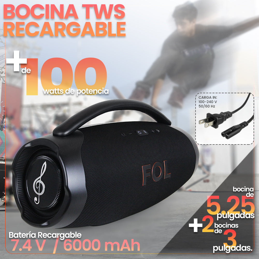Bocina Bluetooth, contra agua 110W 6000mAh FOL FS-R207 - Imagen 3