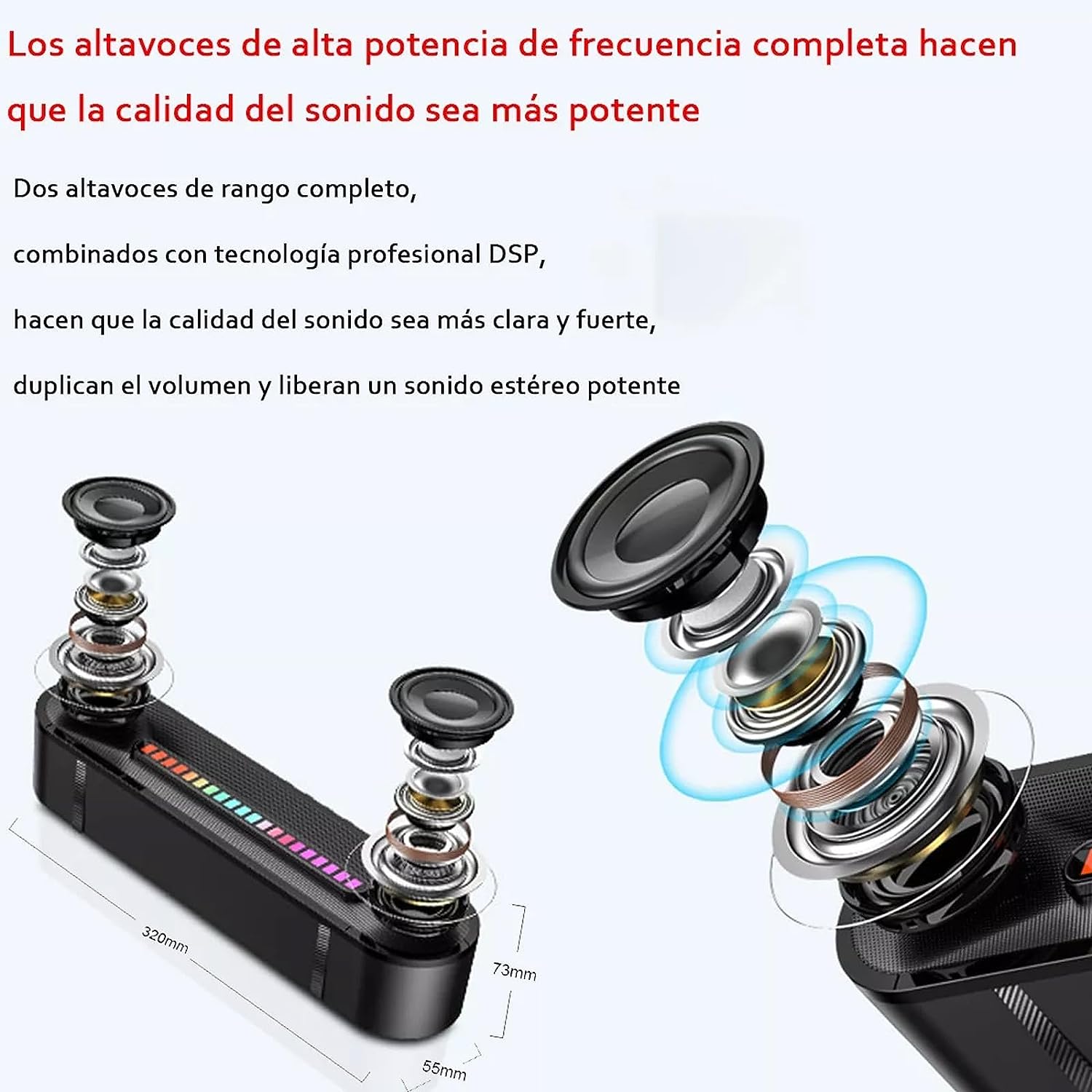 Bocina Moreka M390, Bluetooth, TF Card, Radio FM, USB - Imagen 8