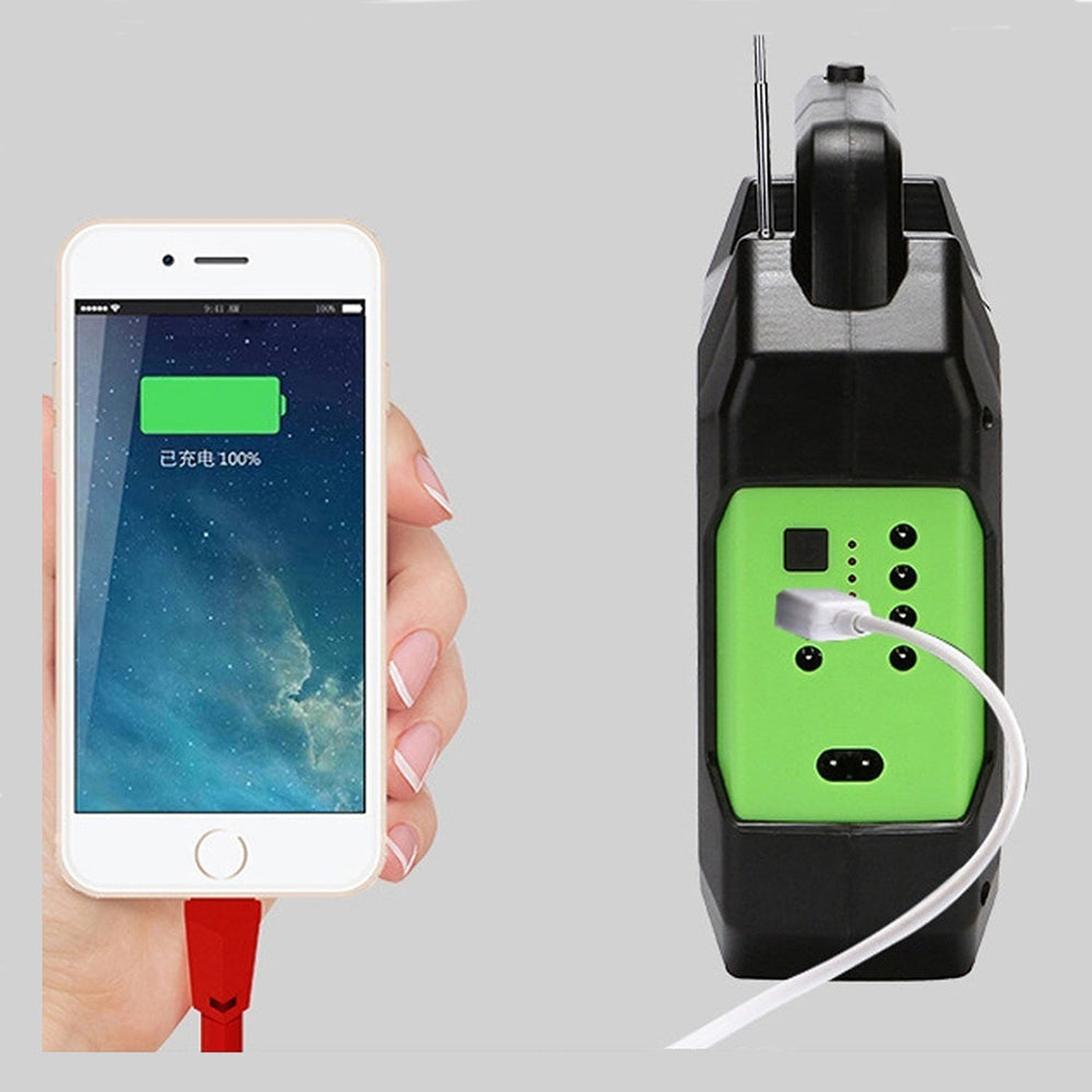 Mini Sistema Solar Radio FM 3 Focos Linterna Power Bank MOR-15 - Imagen 5
