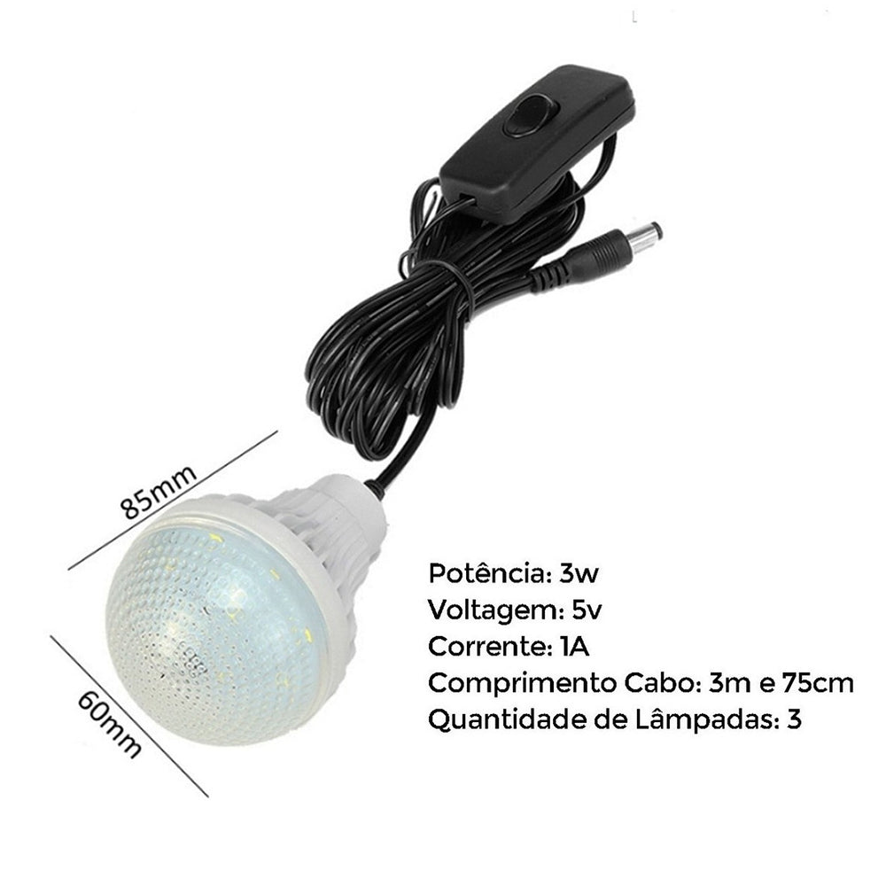 Mini Sistema Solar Radio FM 3 Focos Linterna Power Bank MOR-15 - Imagen 6