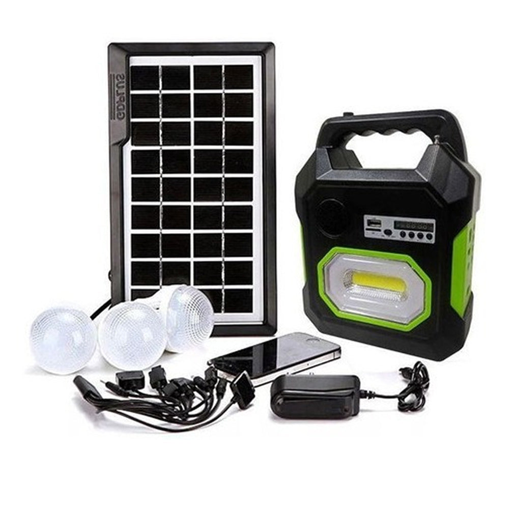 Mini Sistema Solar Radio FM 3 Focos Linterna Power Bank MOR-15 - Imagen 7