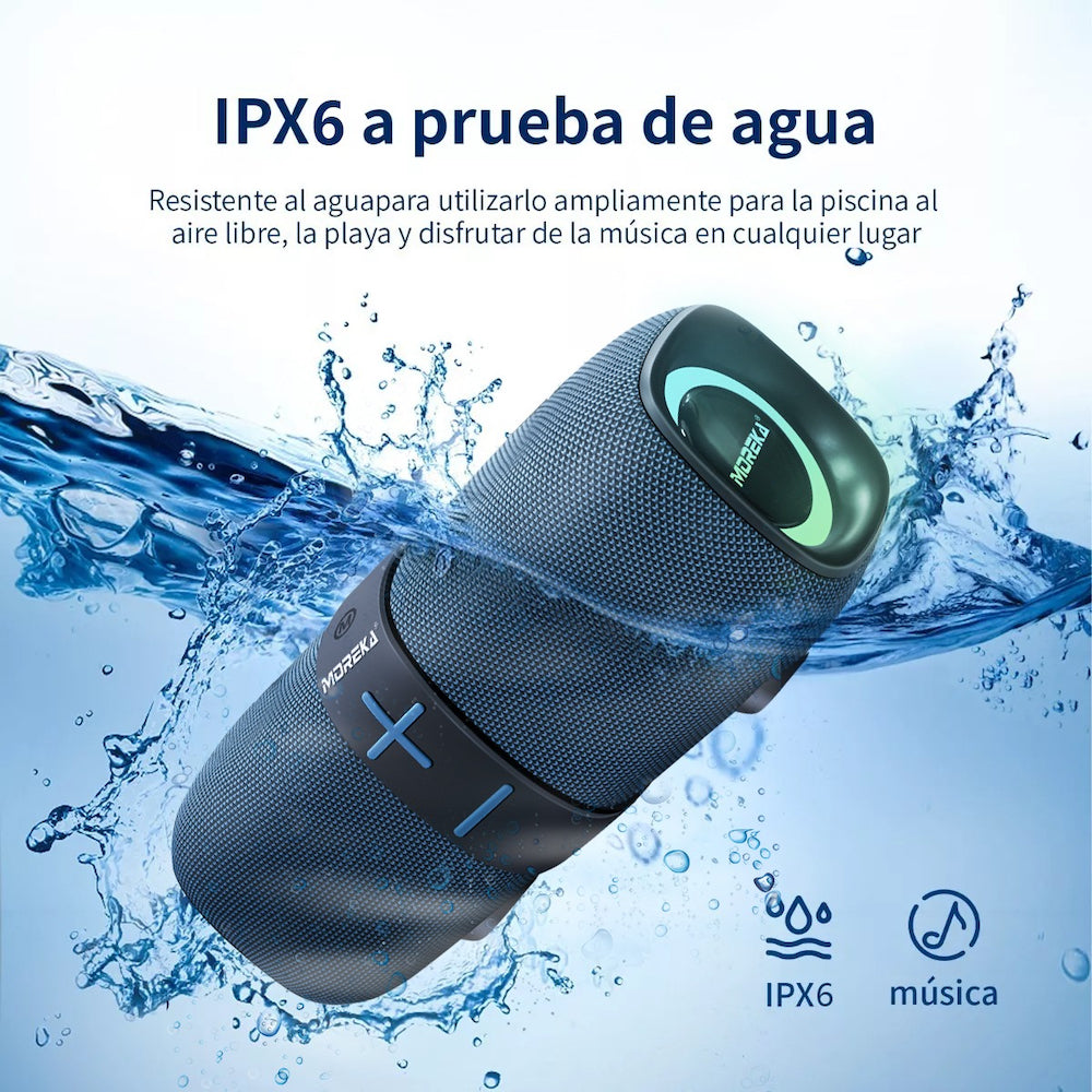 Bocina Bluetooth Moreka 385 Radio FM Resistente al agua 20W - Imagen 4