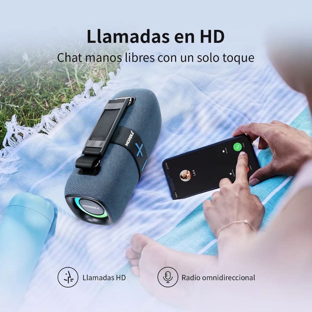 Bocina Bluetooth Moreka 385 Radio FM Resistente al agua 20W - Imagen 6