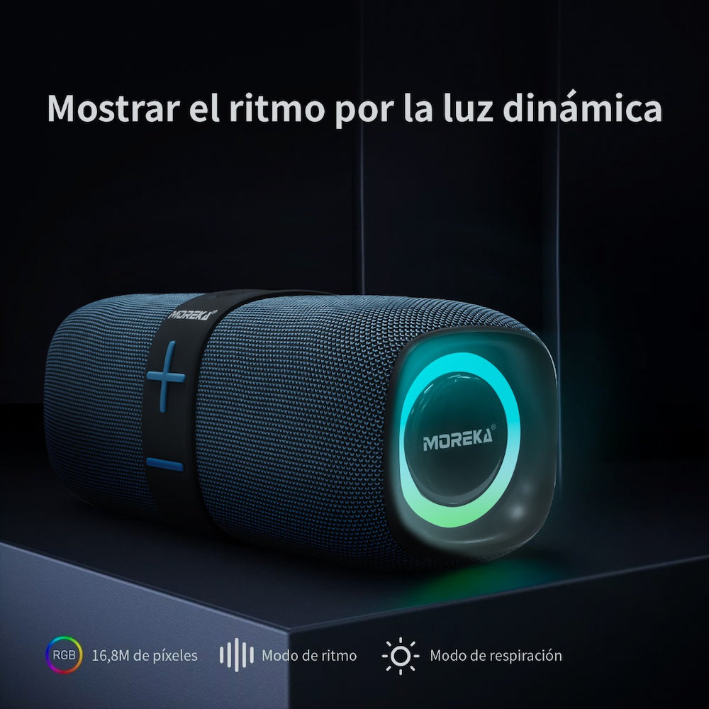 Bocina Bluetooth Moreka 385 Radio FM Resistente al agua 20W - Imagen 8