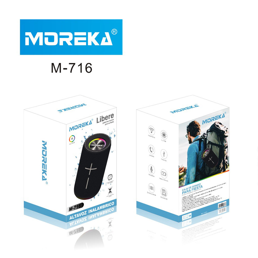 Bocina Bluetooth Moreka M-716 TF Card Radio FM Resistente al agua - Imagen 7