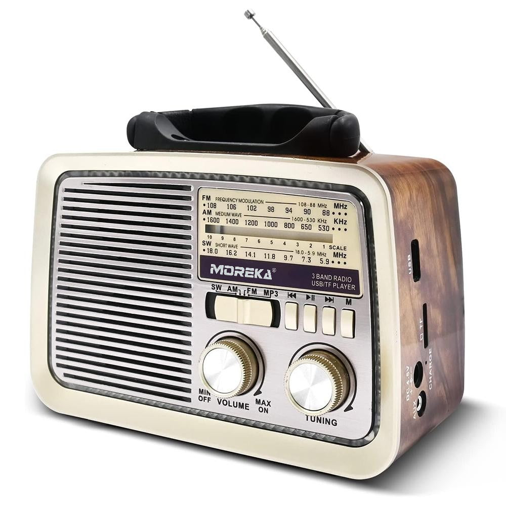 Bocina Radio FM - AM Moreka 224, Bluetooth, TF Card, Lampara, USB - Imagen 1