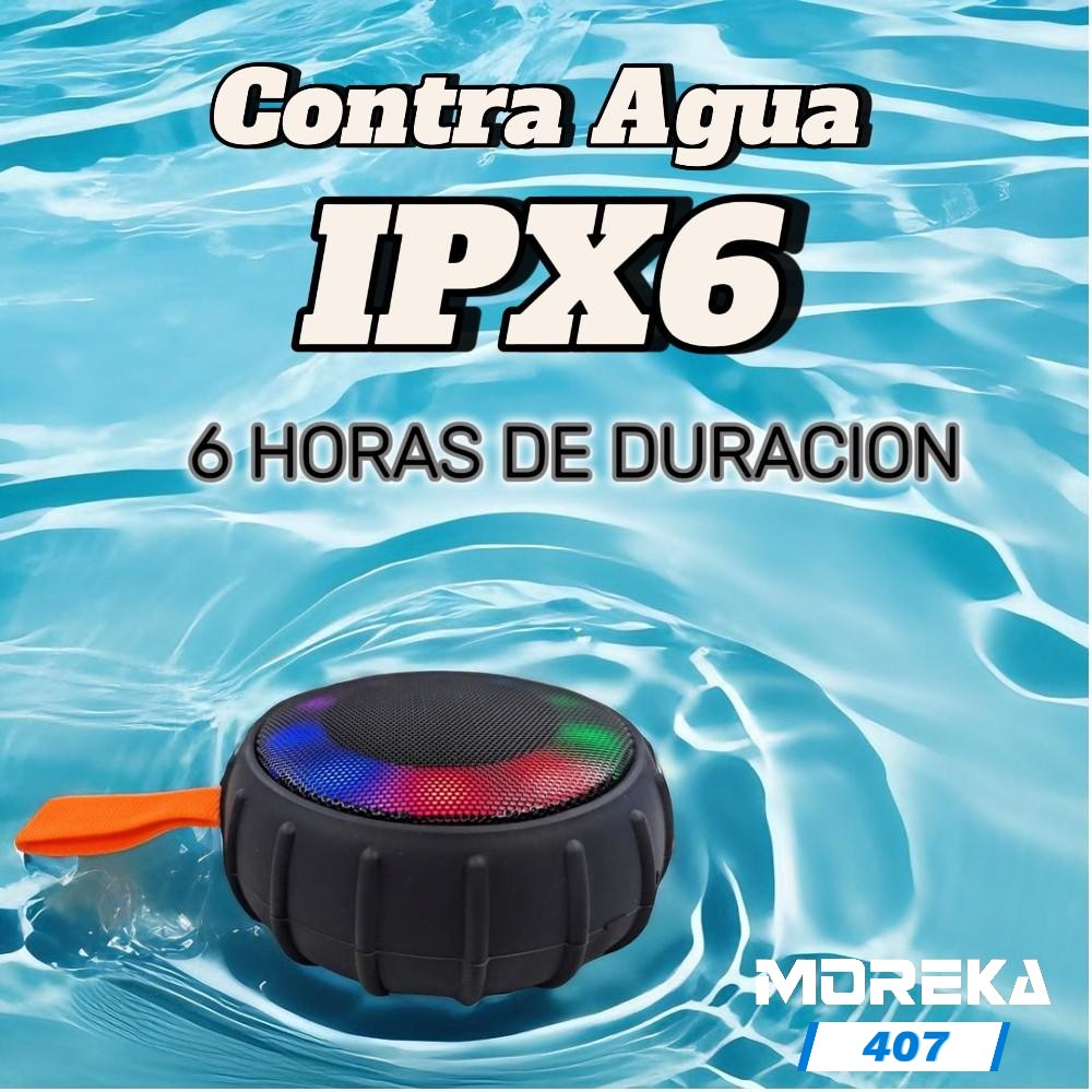 Bocina Moreka 407 5W, Bluetooth, TF Card, Radio FM, USB Contra Agua IPX6 - Imagen 4