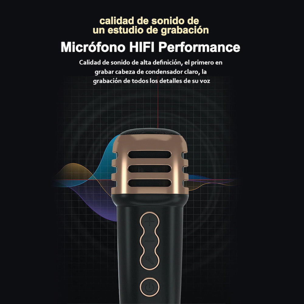 Bocina Karaoke Bluetooth FM dual microfonos retro Moreka 382 - Imagen 6