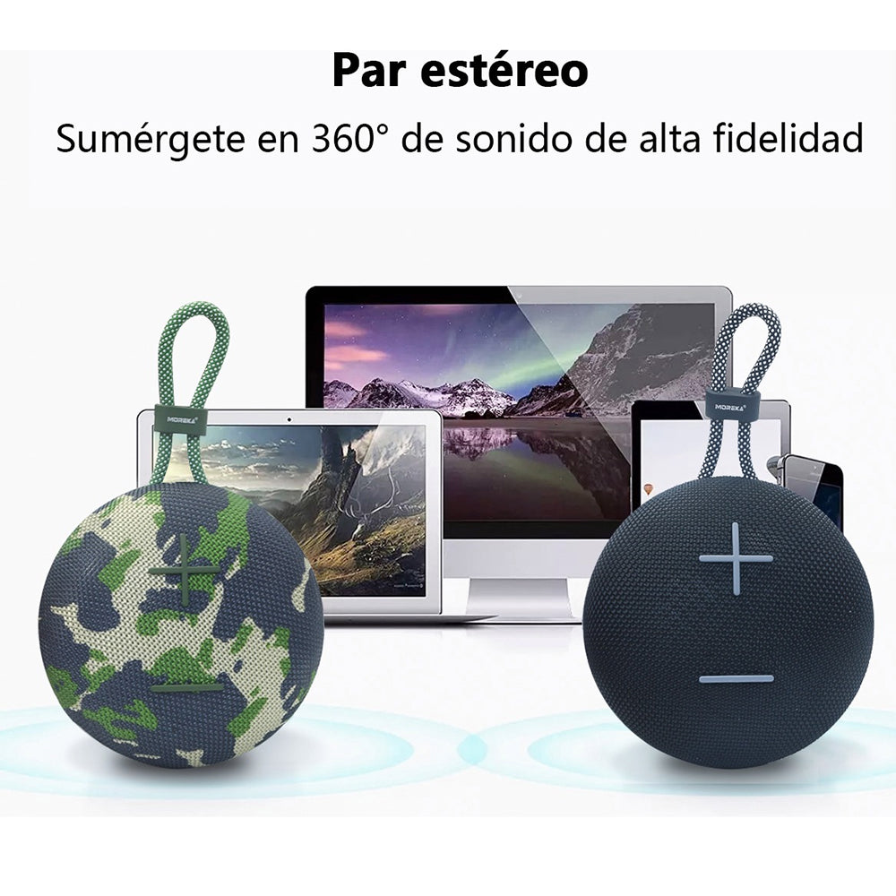 Bocina Bluetooth Moreka 374 Resistente al agua IPX6, Radio FM, USB, Micro SD - Imagen 2