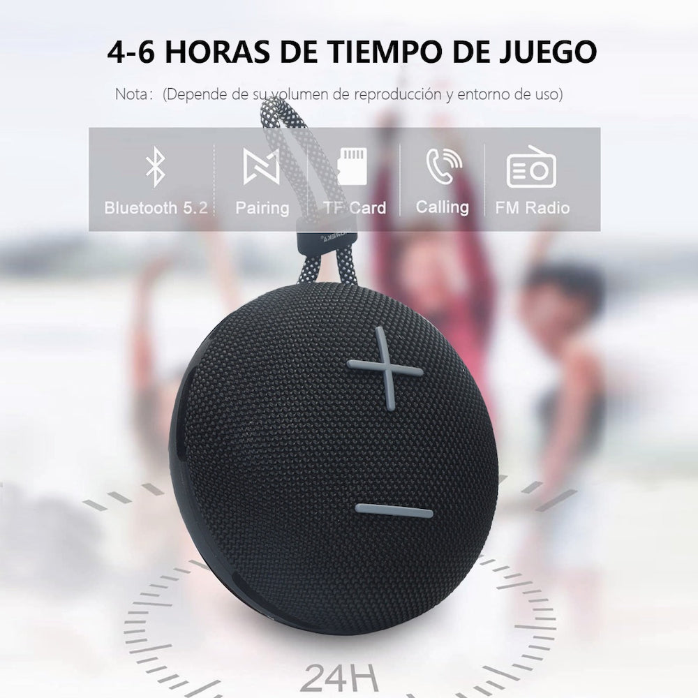 Bocina Bluetooth Moreka 374 Resistente al agua IPX6, Radio FM, USB, Micro SD - Imagen 5