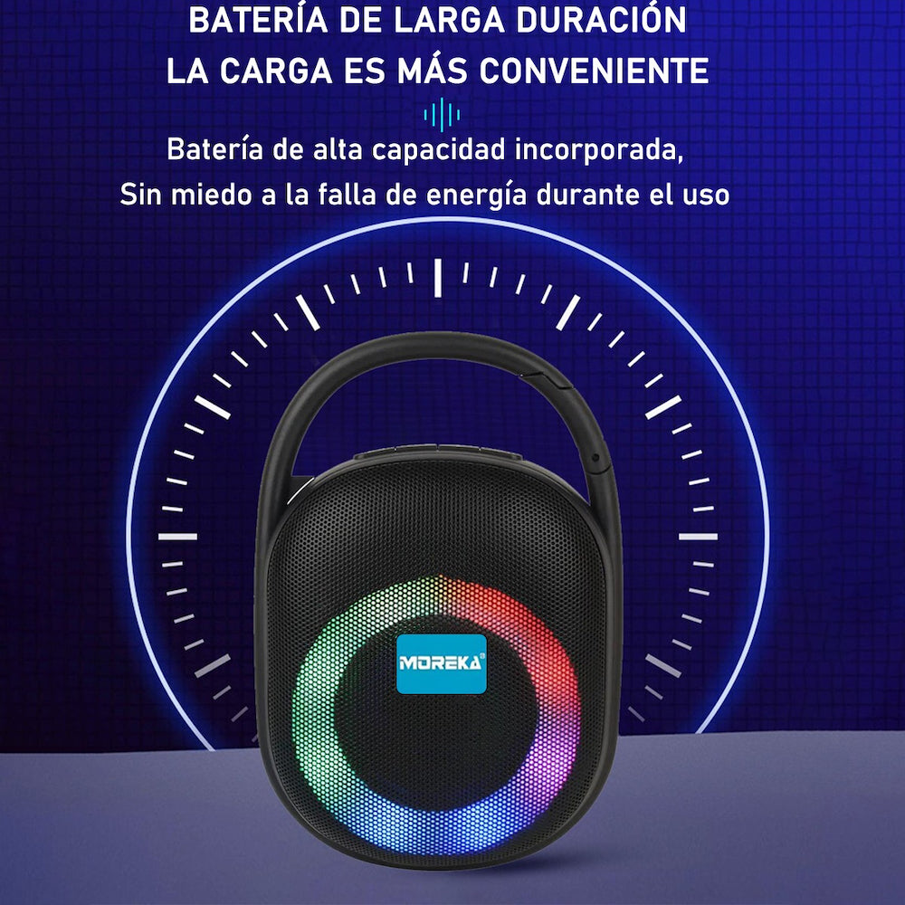 Bocina Moreka M-CLIP5 RGB, Bluetooth, TF Card, Radio FM, USB - Imagen 4