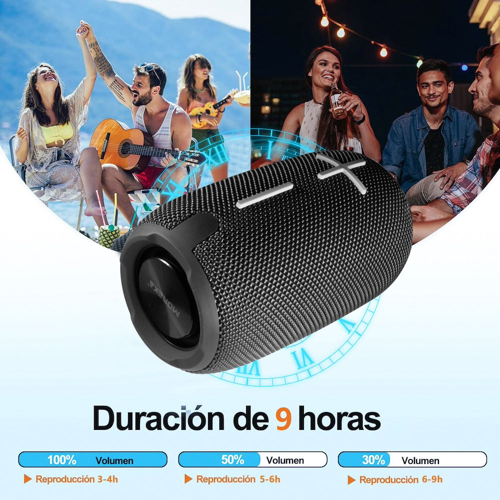 Bocina Bluetooth Moreka 371 TF Card Radio FM Resistente al agua - Imagen 8