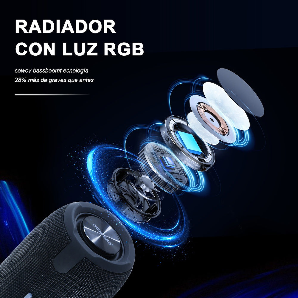 Bocina Bluetooth Moreka 371 TF Card Radio FM Resistente al agua - Imagen 9
