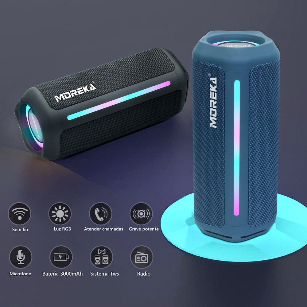 Bocina Bluetooth Moreka 375 Resistente al agua IPX6, Radio FM, USB, Micro SD - Imagen 6