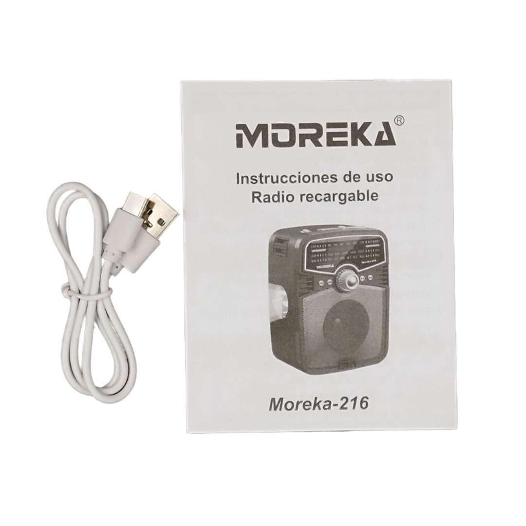 Bocina Radio FM - AM Moreka 216, Bluetooth, TF Card, Lampara, USB - Imagen 7