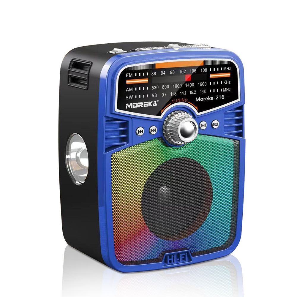 Bocina Radio FM - AM Moreka 216, Bluetooth, TF Card, Lampara, USB - Imagen 8