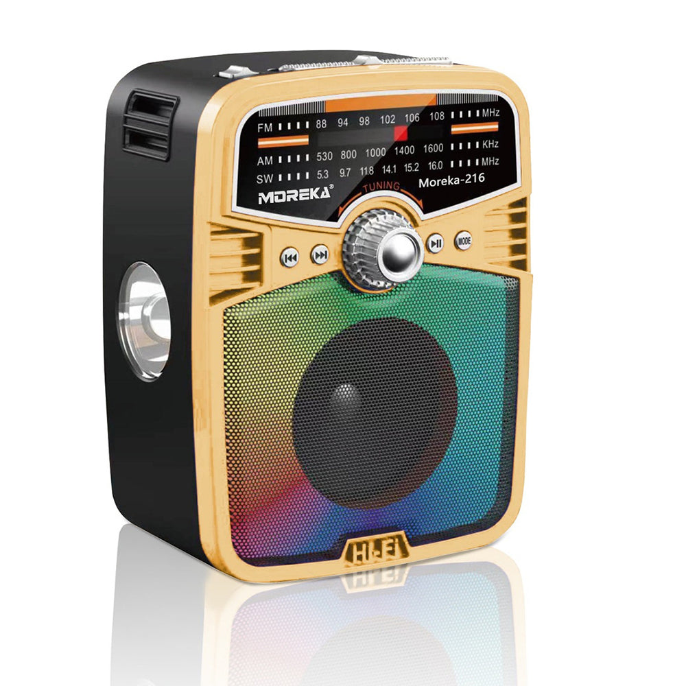 Bocina Radio FM - AM Moreka 216, Bluetooth, TF Card, Lampara, USB - Imagen 9