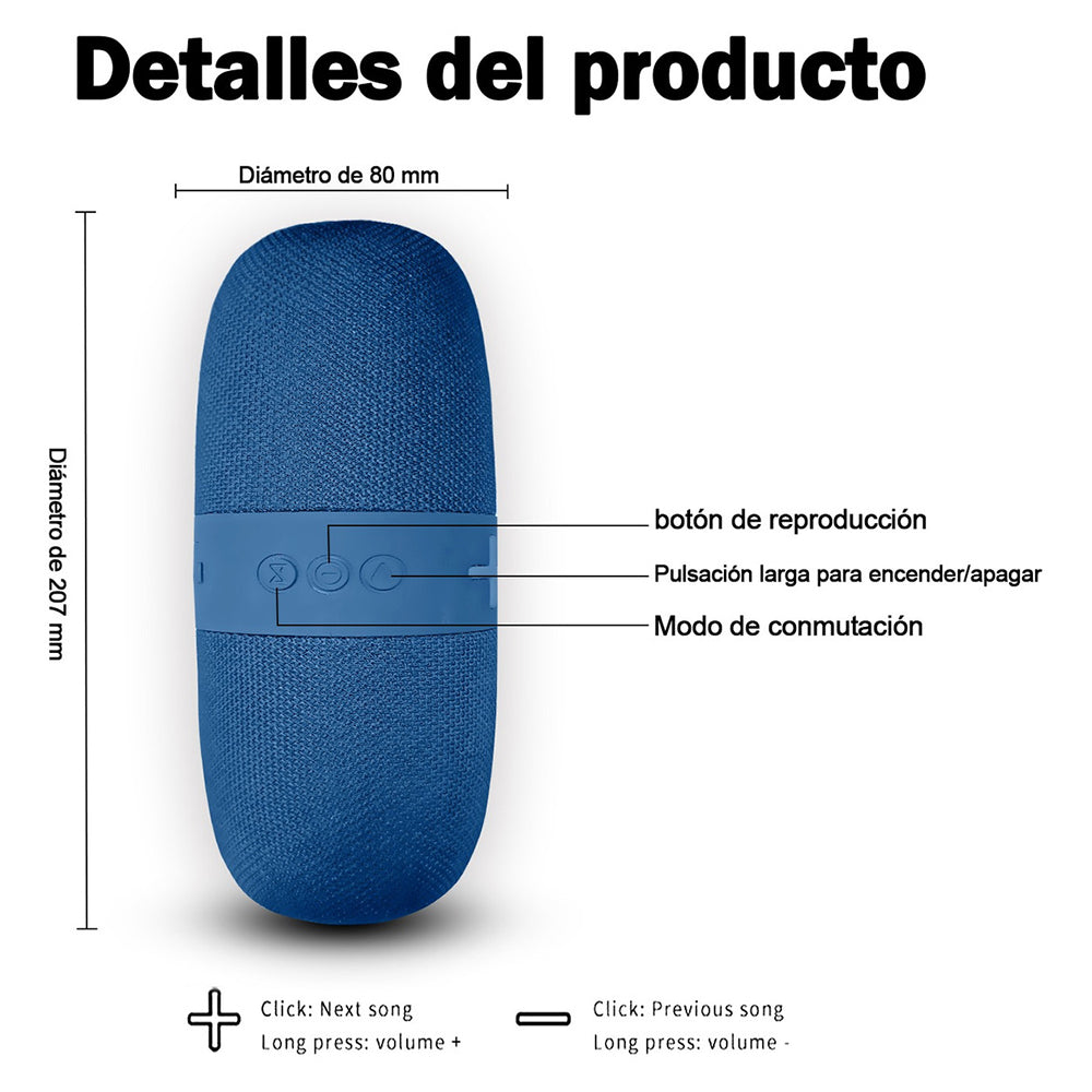 Bocina Bluetooth Moreka-300 TF Card Radio FM Resistente al agua - Imagen 4