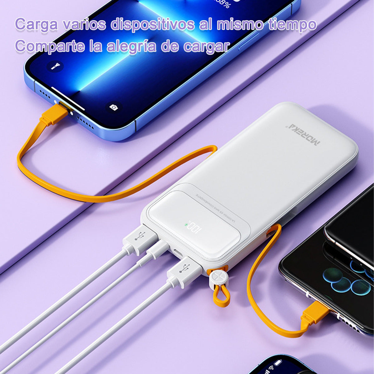 Power Bank Moreka K064 1000 mAh 37W 2 entredas 2 salidas - Imagen 3