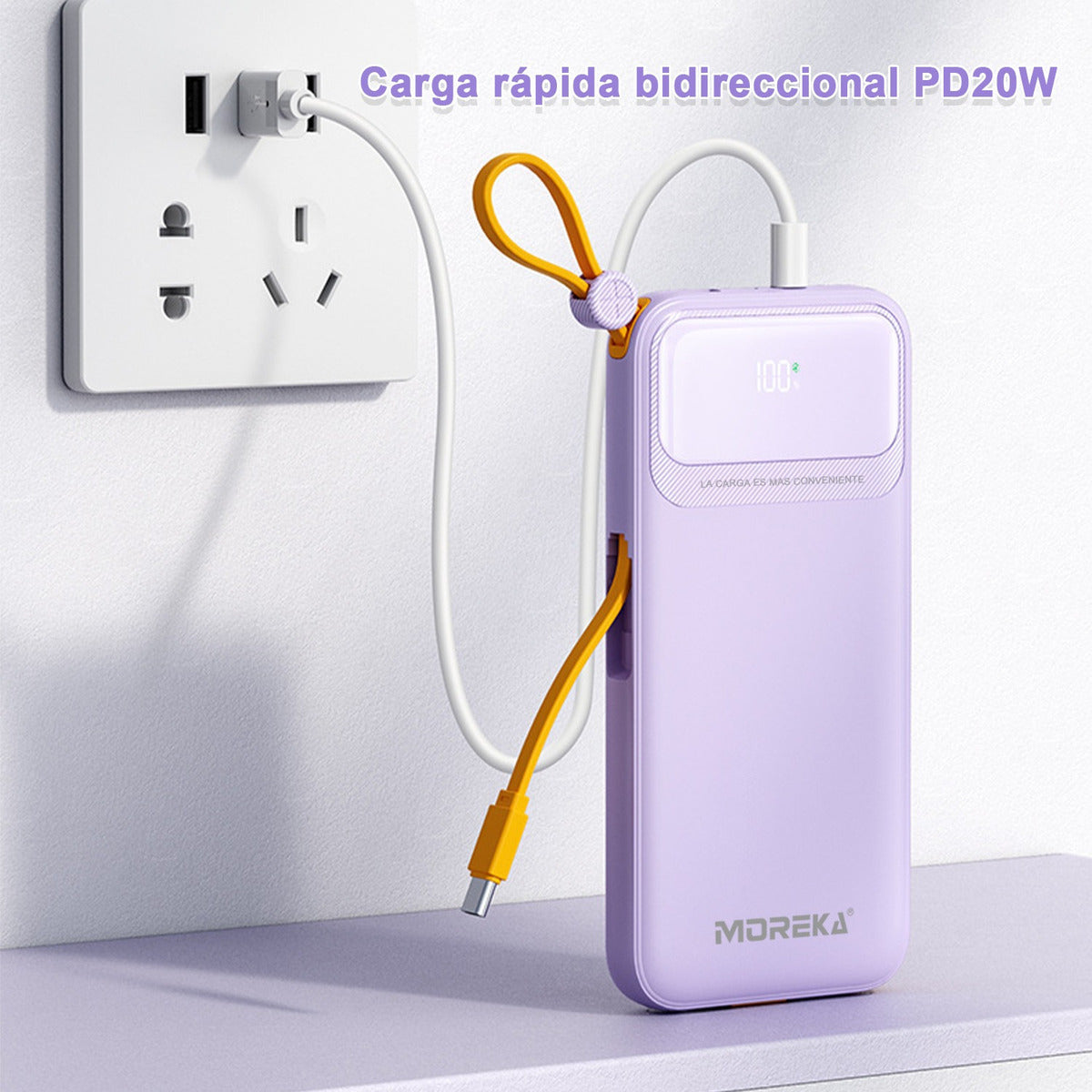 Power Bank Moreka K064 1000 mAh 37W 2 entredas 2 salidas - Imagen 4