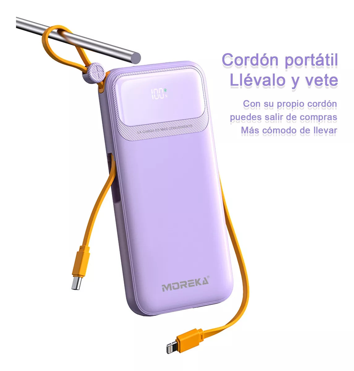 Power Bank Moreka K064 1000 mAh 37W 2 entredas 2 salidas - Imagen 6