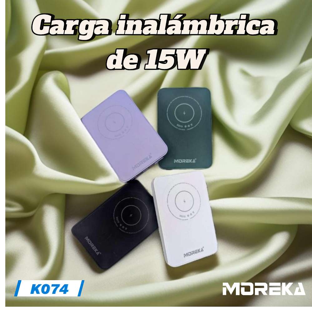 Power Bank Moreka K074 5000 mAh 18.5W inalámbrica 15W - Imagen 5