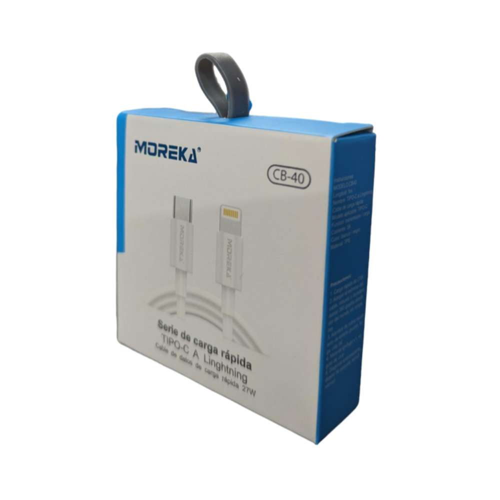 Cable Moreka Tipo C a Lightning CB-40 27W carga rápida 1M - Imagen 7
