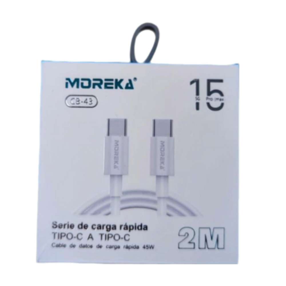 Cable Moreka Tipo C a C CB-43 45W carga rápida 2M - Imagen 9