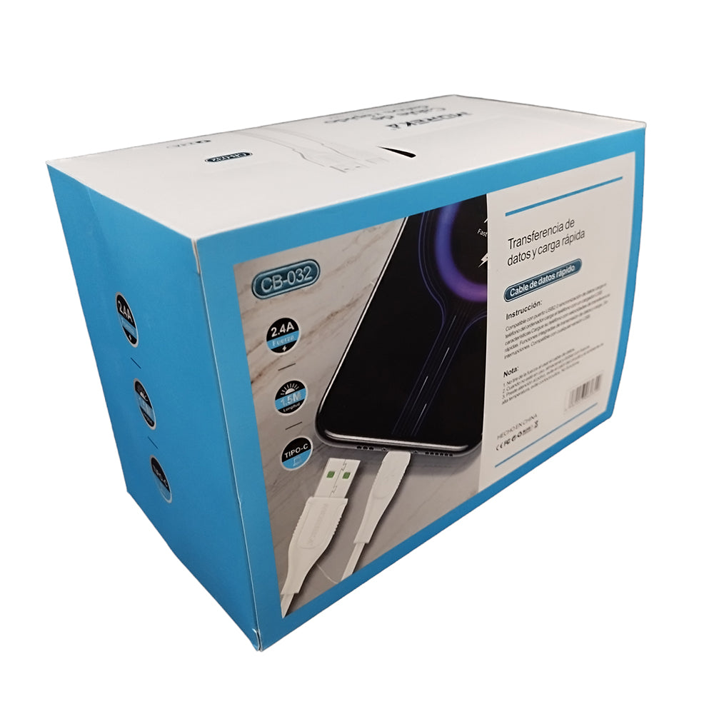 Cable Tipo C CB-032 2.4A y Datos de 1.5 M - Imagen 6
