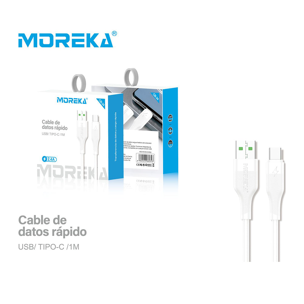 Cable Tipo C CB-34 2.4A y Datos de 1 M - Imagen 9