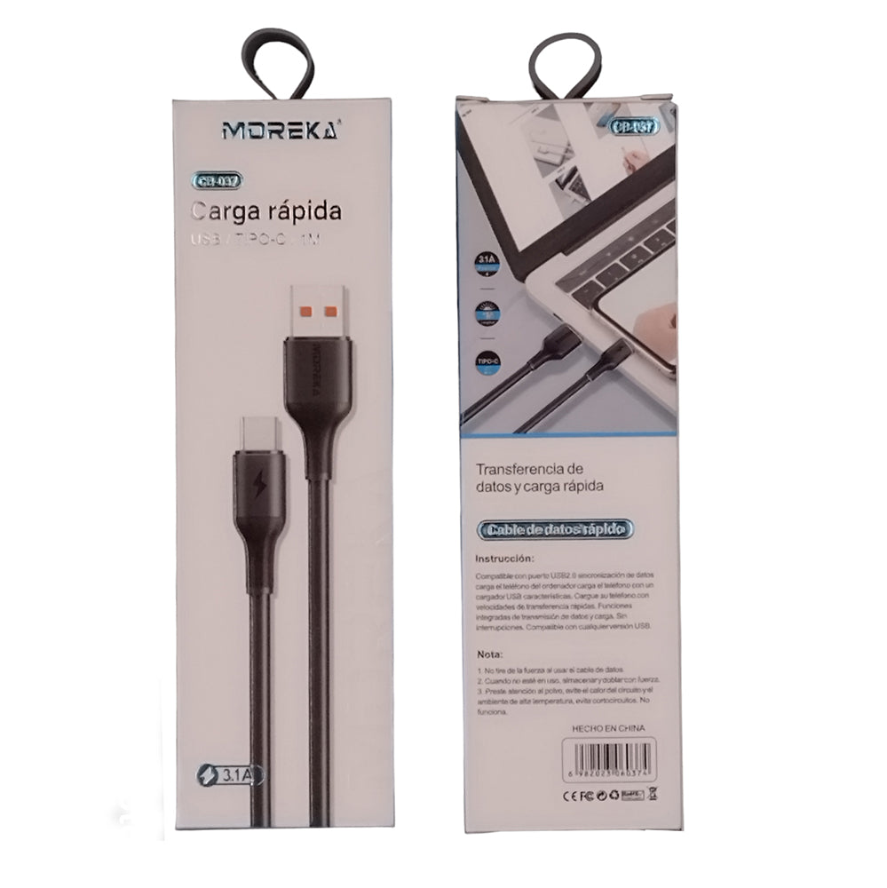 Cable Tipo C CB-037 3.1 A y Datos de 1 M - Imagen 4