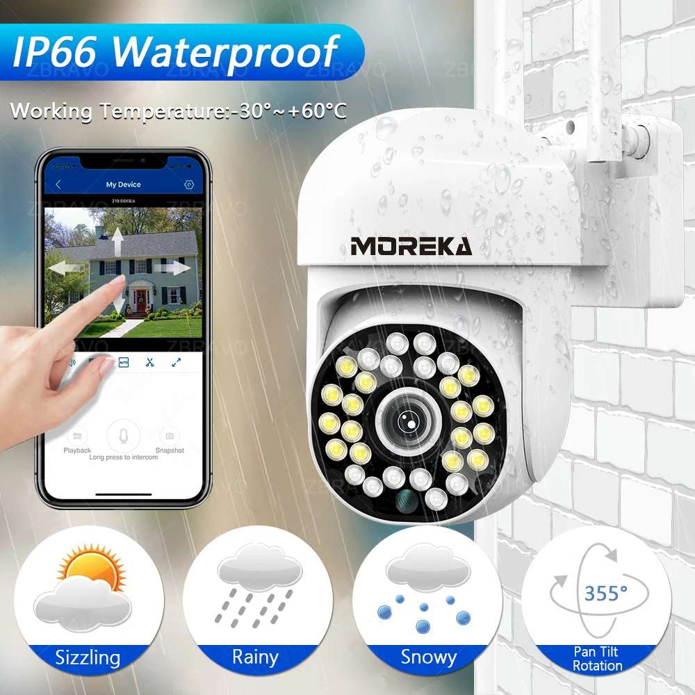 Cámara IP 360° Wifi 2mp Visión Nocturna 1080p Contra Agua IP66 Jk-002 - Imagen 3
