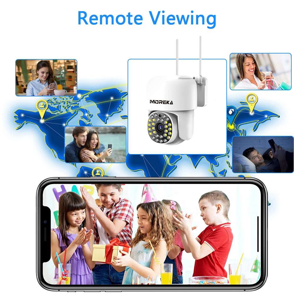 Cámara IP 360° Wifi 2mp Visión Nocturna 1080p Contra Agua IP66 Jk-002 - Imagen 5