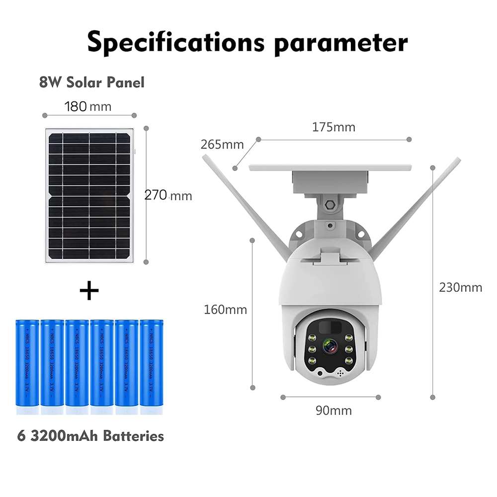 Cámara de Seguridad inalámbrica WiFi con Panel Solar Integrado Contra Agua IP66 JK-8181 - Imagen 7