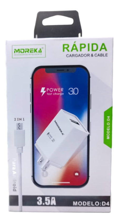 Cargador D4 Cubo 3.5A Compatible Con Android Tipo c - Imagen 8