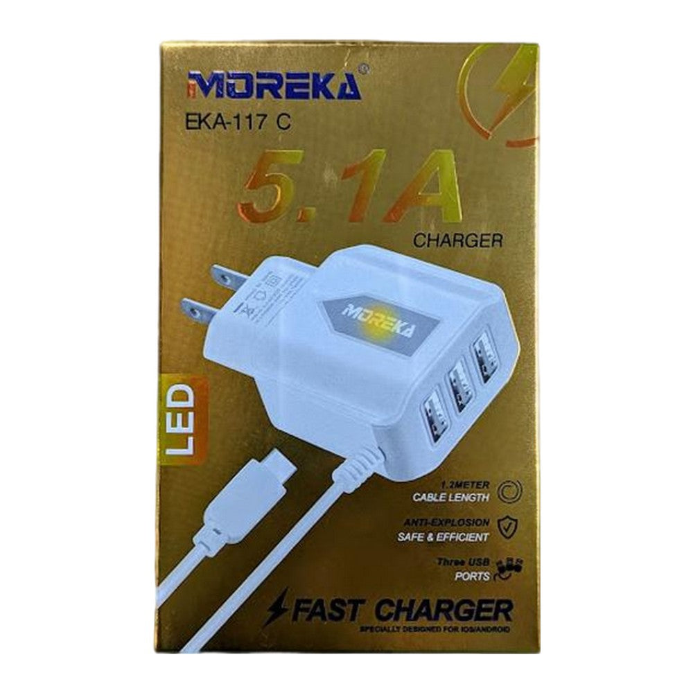 Cargador Moreka EKA 117 Cable Tipo C - Imagen 2