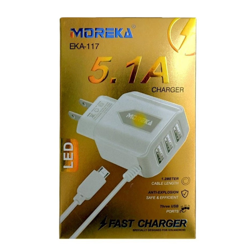 Cargador Moreka EKA 117 Cable Tipo V8 - Imagen 2