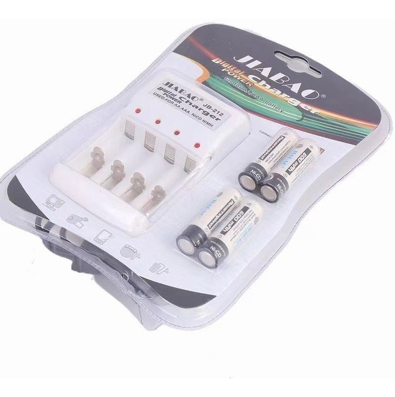 Cargador De Pilas Baterías Recargables Aa / Aaa +4 Pilas AA JB212 - Imagen 9