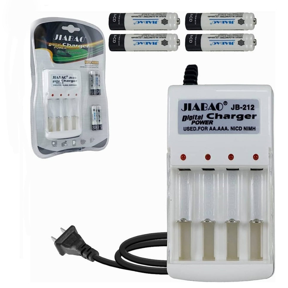 Cargador De Pilas Baterías Recargables Aa / Aaa +4 Pilas AAA JB212 - Imagen 6