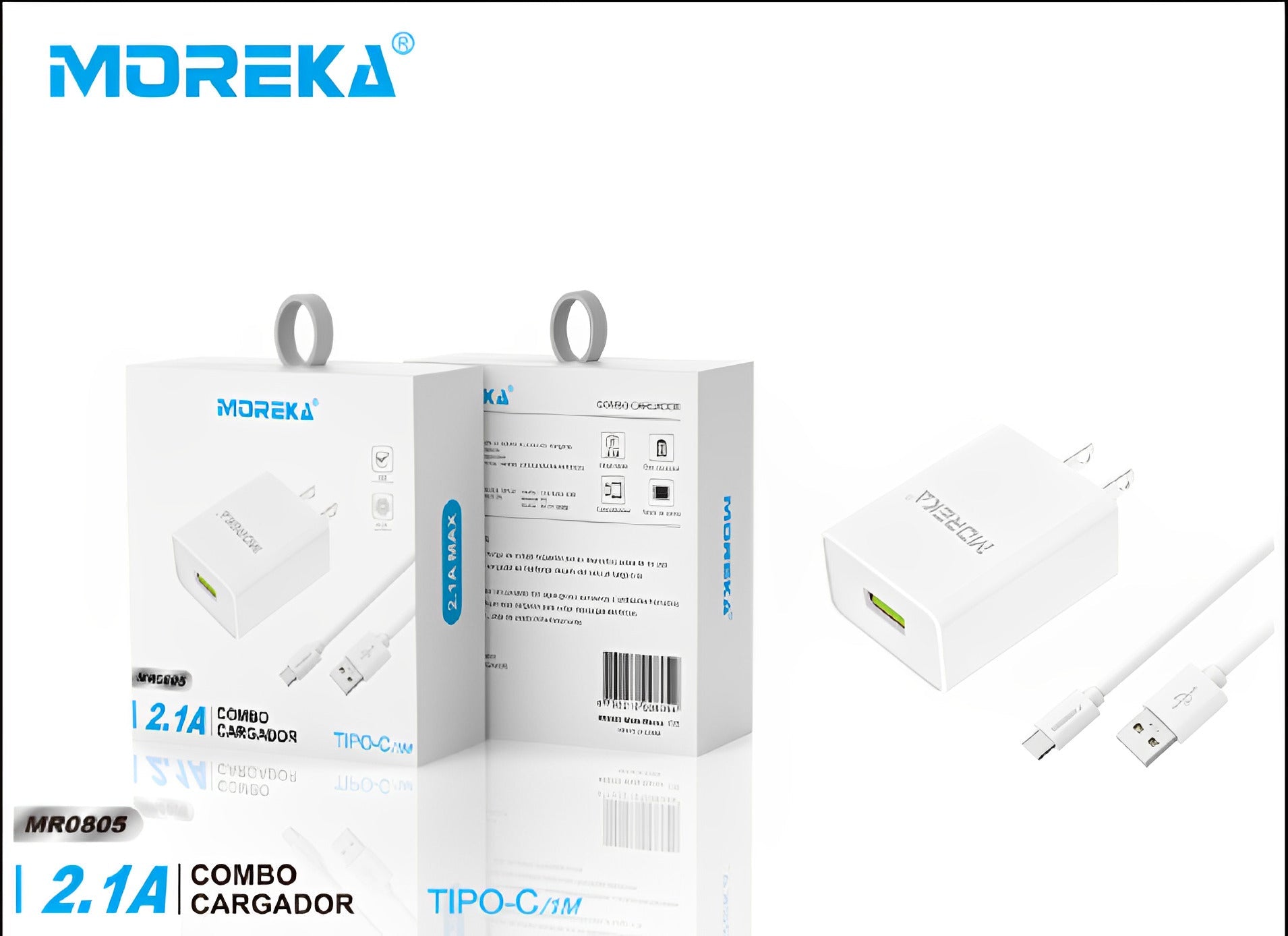 Cargador 2.1A Moreka MR2805 Incluye Cable tipo C 1M - Imagen 11
