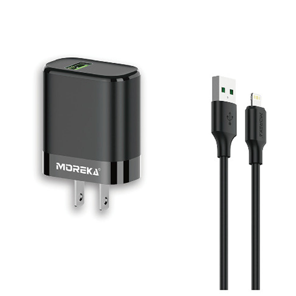 Cargador Moreka MR2888 Ligthning 2.4A Incluye Cable tipo IP 1M