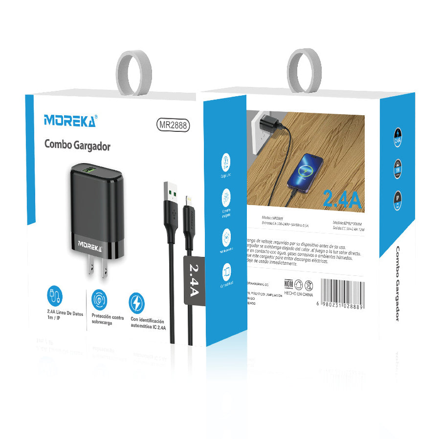 Cargador Moreka MR2888 Ligthning 2.4A Incluye Cable tipo IP 1M - Imagen 9